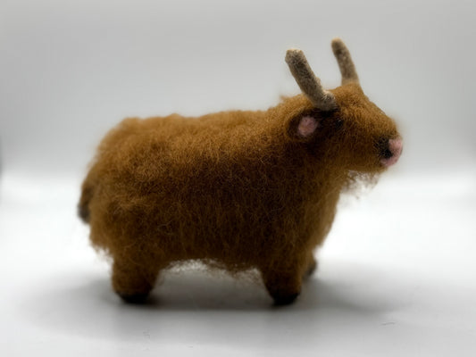 LARGE WOOL HIGHLAND COW FIGURE