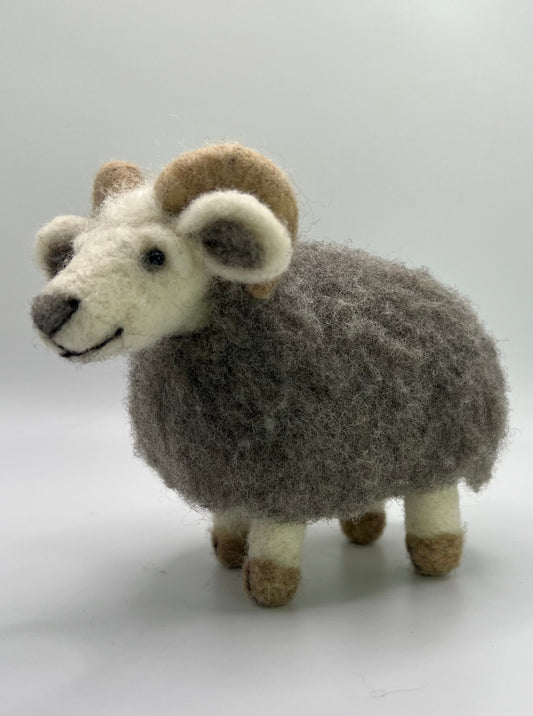 LARGE WOOL RAM FIGURE