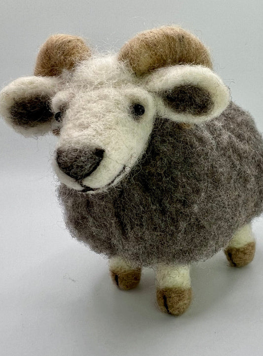 LARGE WOOL RAM FIGURE