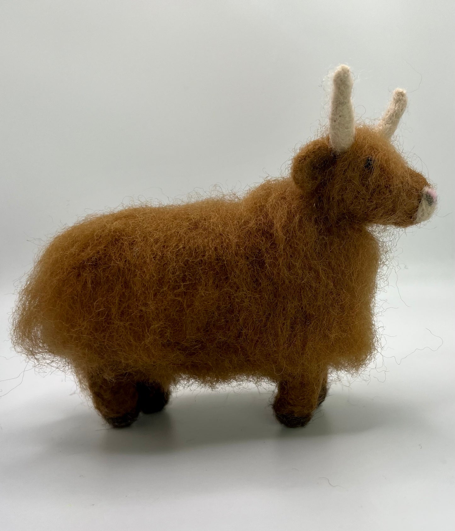 LARGE WOOL HIGHLAND COW FIGURE