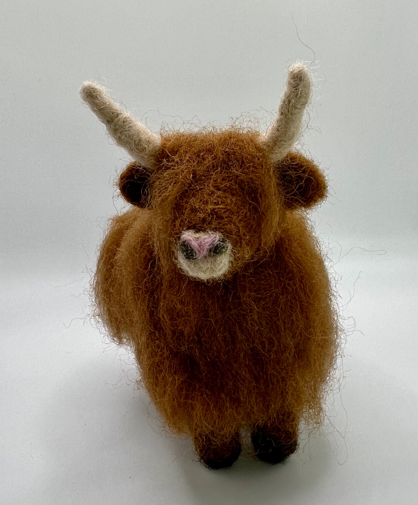 LARGE WOOL HIGHLAND COW FIGURE