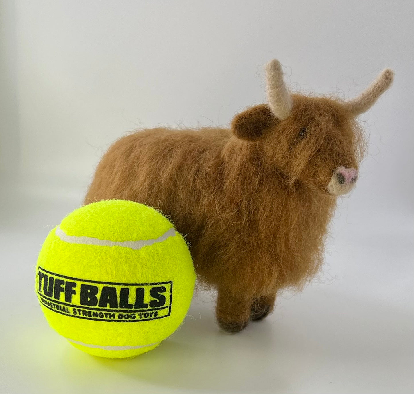 LARGE WOOL HIGHLAND COW FIGURE